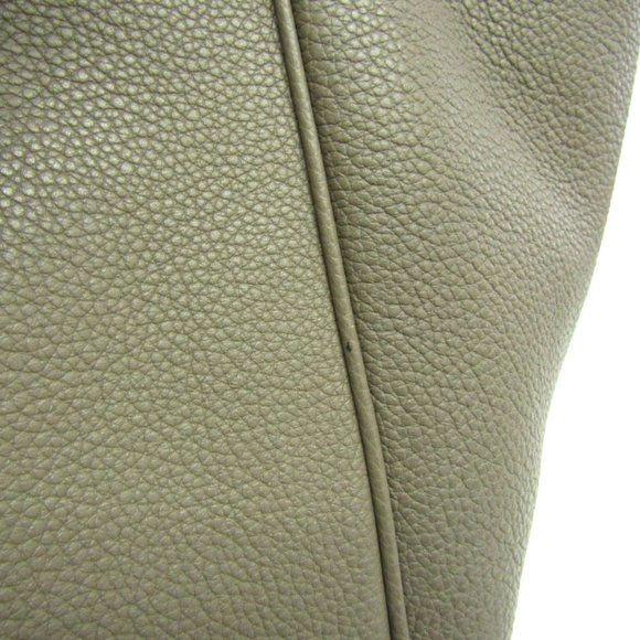 CELINE Small Fold Cabas 194073 Leather Handbag Shoulder Bag Gray Brown - Picture 9 of 16